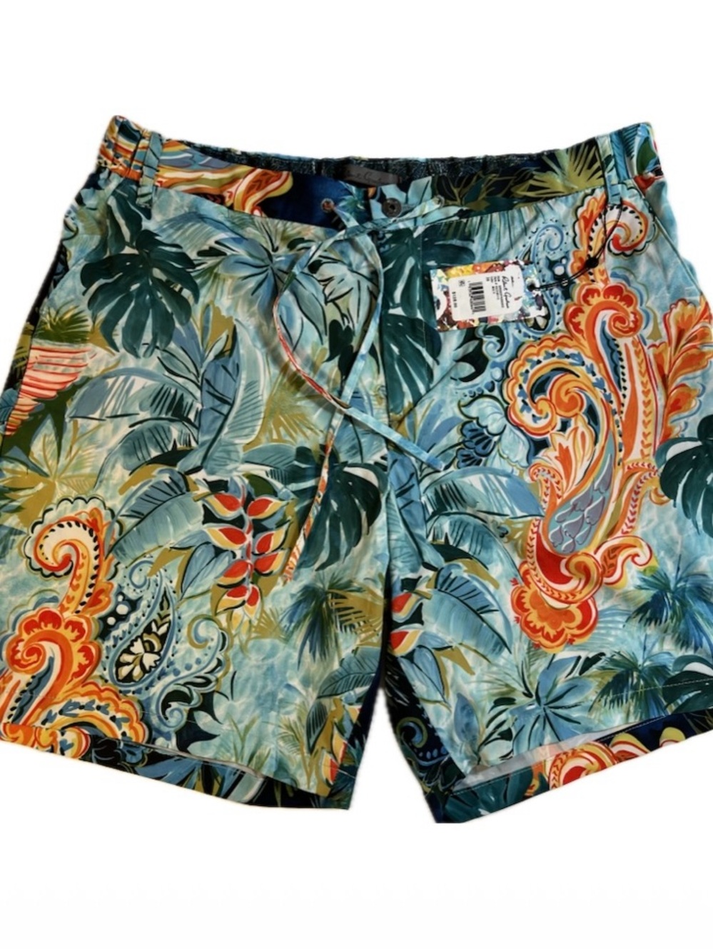 Robert Graham Multi-Color Paisley & Floral Swim Shorts Size 38, Price $75 NET